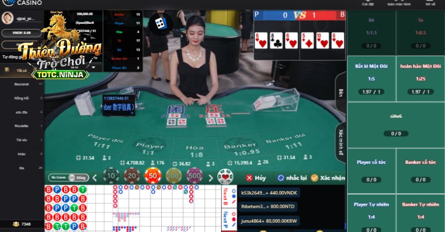 Bàn cược baccarat được live trực tiếp